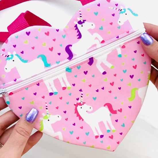 How to sew an easy beginners heart shaped purse or zipper pouch for toddlers girls Valentine’s Day sewing projects by aloha sewing company