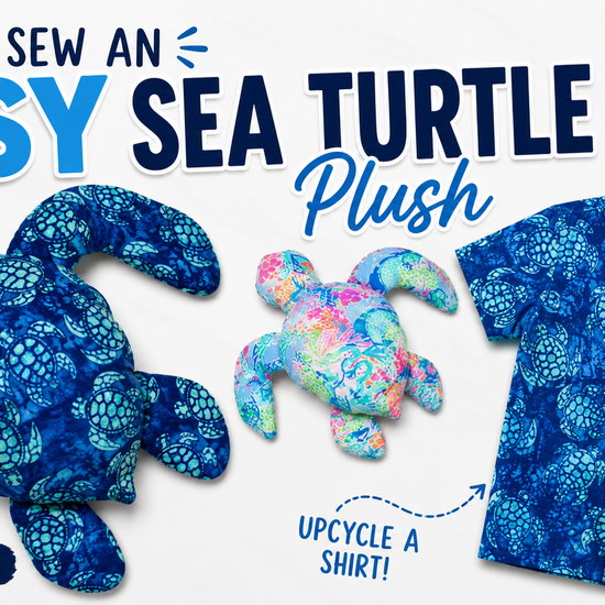 product video showcasing the Sea Turtle Memory Plush PDF sewing pattern, two Honu sizes, printable care cards, and beginner-friendly sewing project by Aloha Sewing Company.
