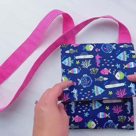 Sewing Tutorial Video on how to sew and make a messenger bag purse for cell phones for boys and girls