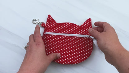 Zipper Cat Clutch Pouch in 4 Sizes