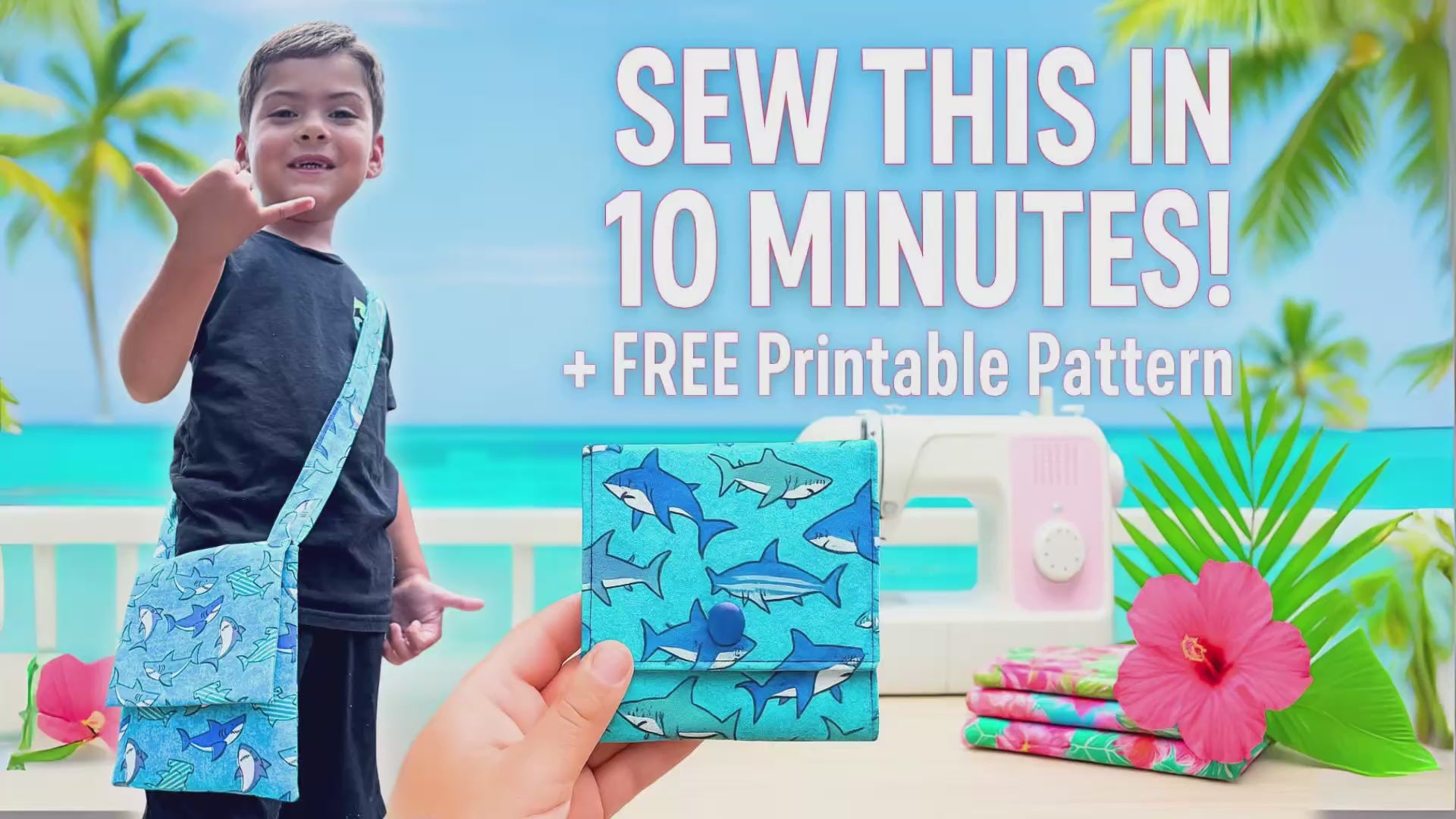 Free fabric wallet sewing pattern video tutorial