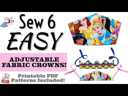 How to sew a diy fabric birthday crown for a prince or princess, king or queen with a pdf sewing pattern and video tutorial by aloha sewing company