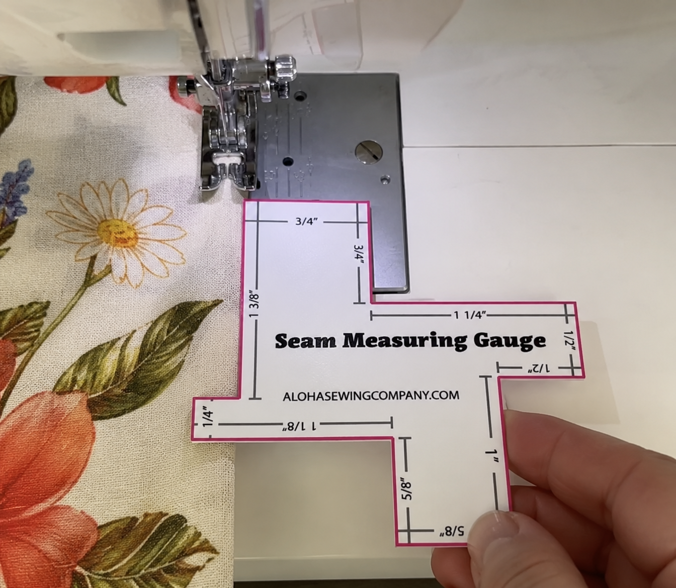 Printable sewing seam guide showing how to measure accurate seam allowances. Instant PDF download for beginner and experienced sewists.