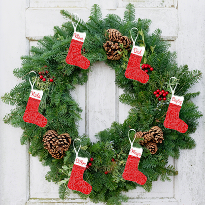 mini christmas stocking tree ornament sewing pattern