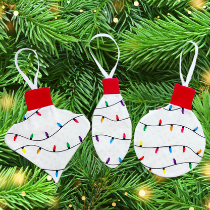 Fabric Christmas Tree Bulb Ornaments Sewing Pattern
