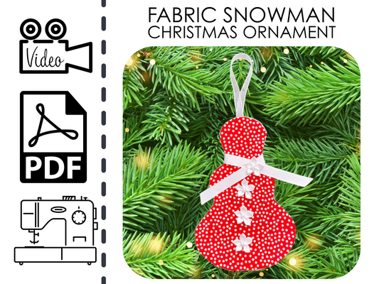 Fabric Snowman Christmas Tree Ornament Sewing Pattern