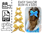 fabric sailor hair bow sewing pattern