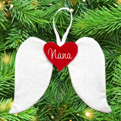 personalized angel wings christmas tree ornament sewing pattern