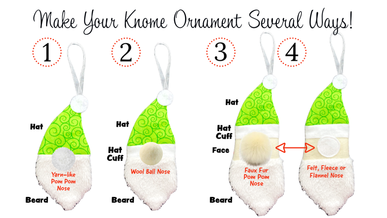 fabric gnome christmas tree ornament sewing pattern