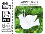 fabric bird christmas tree ornament sewing pattern