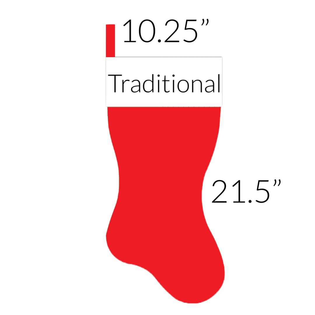 traditioanl christmas stocking size