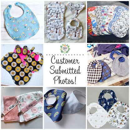 a photo collage of customer makes using aloha sewing company patterns