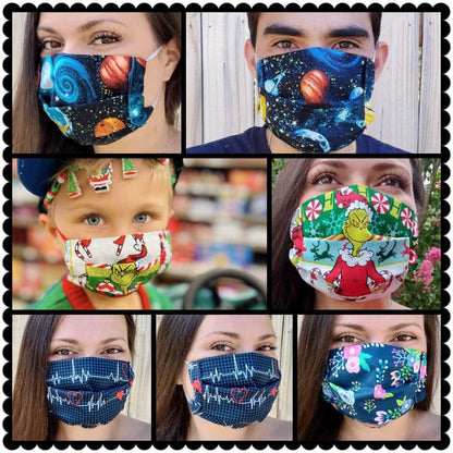 EASY Fabric Face Mask in 5 Sizes - Toddler, Children, Teen, Adult, Adult XXL