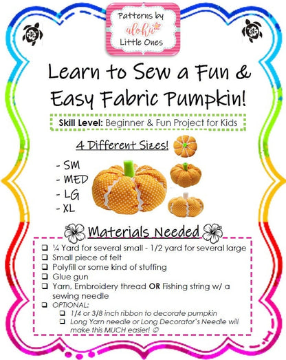 Fabric Pumpkins in 4 Sizes