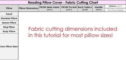 Any Size Travel Reading Pillow Cover