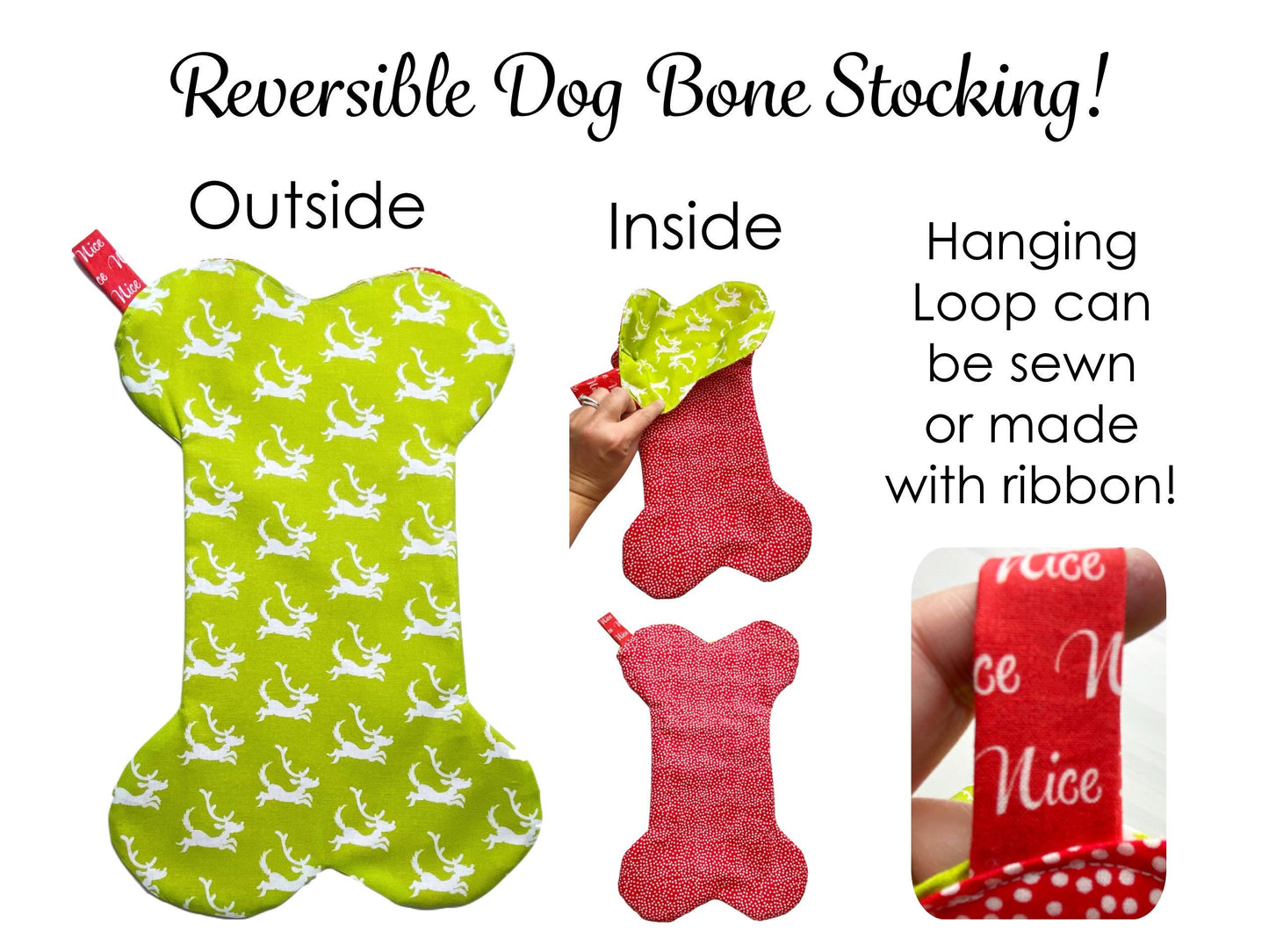 Pet christmas stocking, animal christmas stocking, dog bone christmas stocking sewing pattern, pdf sewing pattern, dogs pdf sewing pattern, learn how to sew a dog stocking, learn how to sew a dog bone stocking