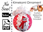 No Sew KimeKomi Christmas Ornament tutorial, sewing pattern, no sew template, easy christmas crafting, ornament, learn to make a christmas tree ornament