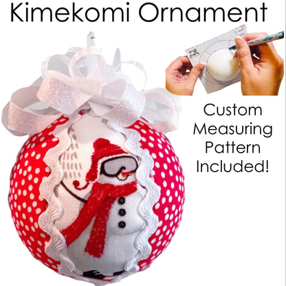 No Sew KimeKomi Christmas Ornament tutorial, sewing pattern, no sew template, easy christmas crafting, ornament, learn to make a christmas tree ornament