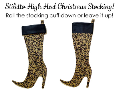 Stiletto Boot High Heel Christmas Stocking PDF Sewing Pattern, Learn to sew how to make a high heel boot christmas stocking, unique christmas stocking, cute christmas stocking, womens christmas stocking, stripper christmas stocking, stiletto, stilleto, stileto