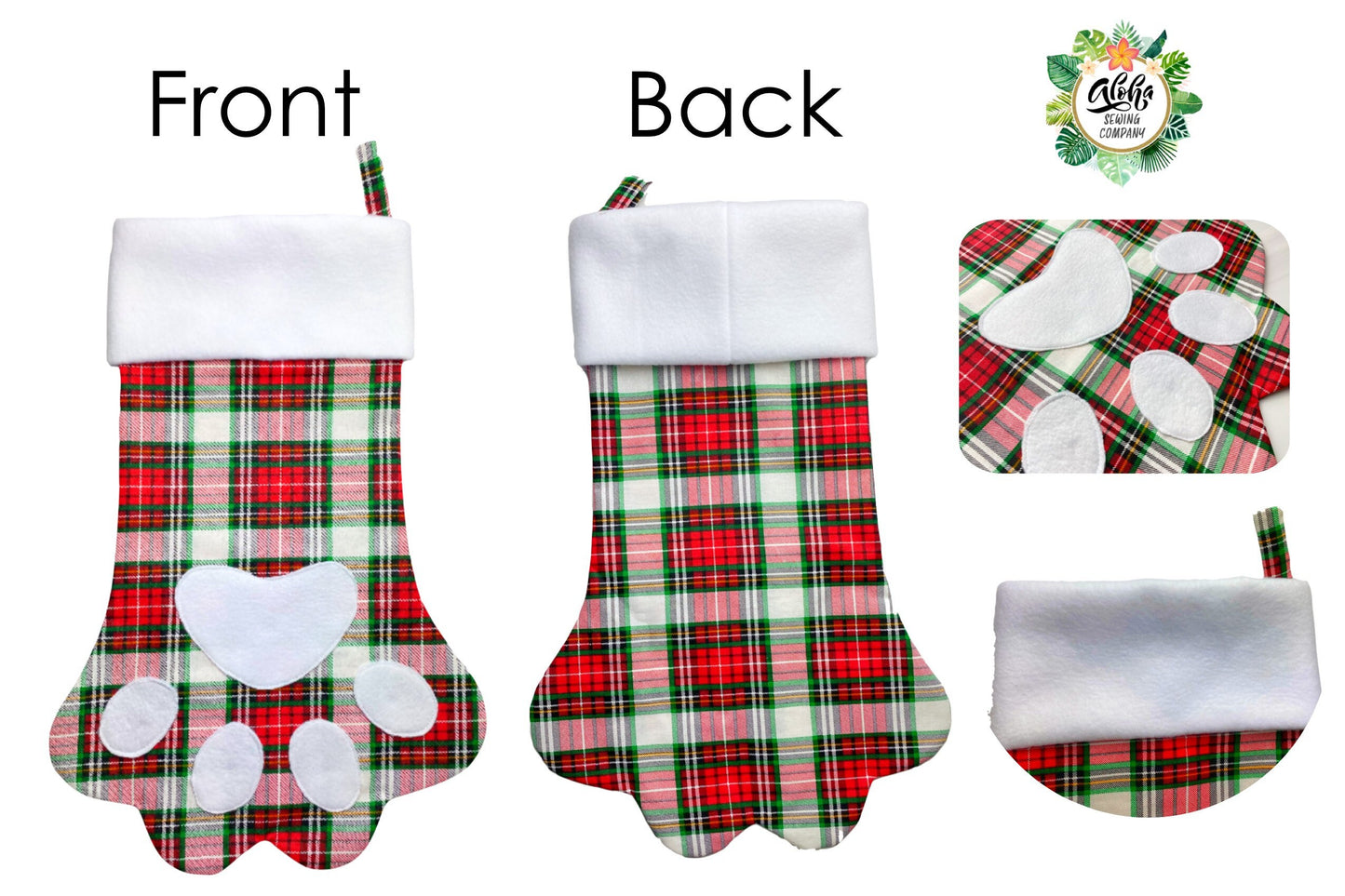 Animal Paw Print Christmas Stocking