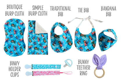 burp cloth, bib, tie bib, bandana bib sewing pattern
