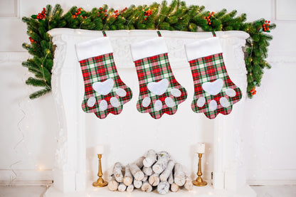 Animal Paw Print Christmas Stocking