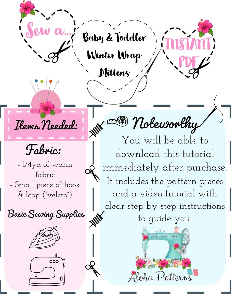 🌸 EASY 🌸 BABY & TODDLER Winter Fleece Mittens PDF Sewing Pattern ...