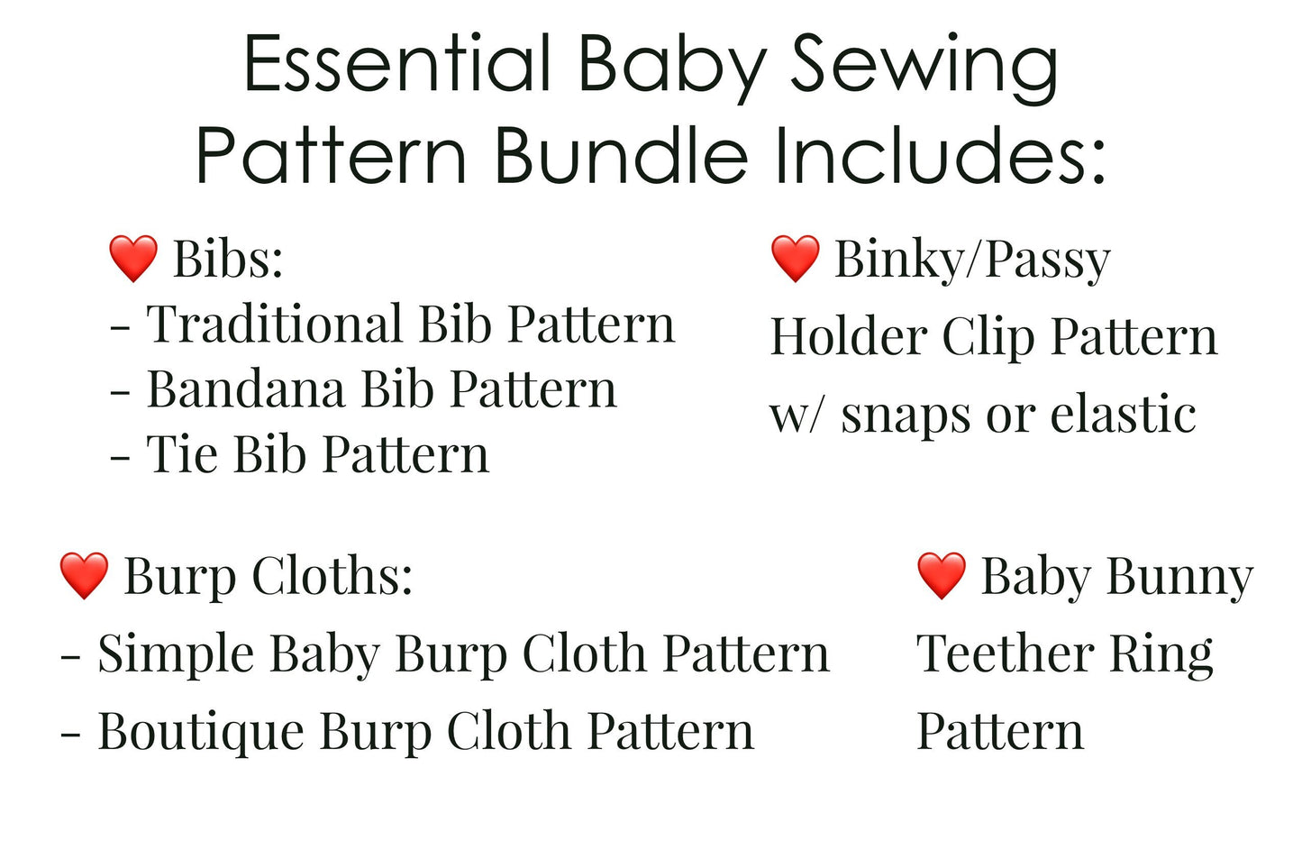 essential newborn sewing pattern bundle