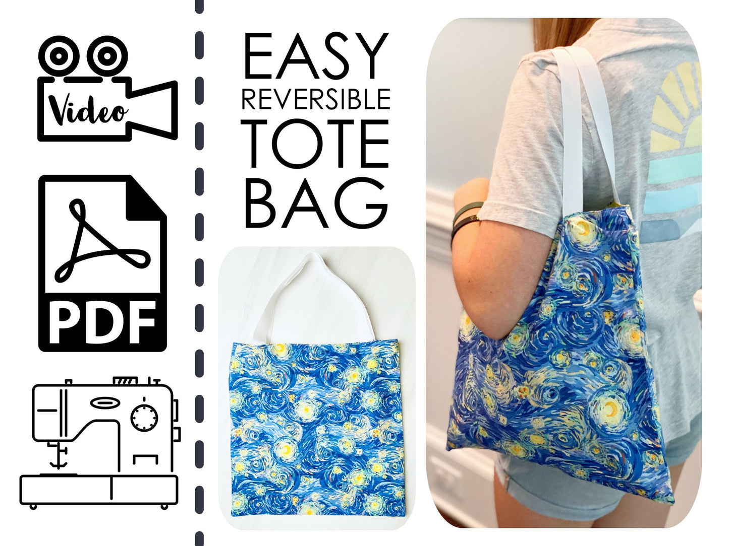 EASY Beginners Reversible Tote Bag