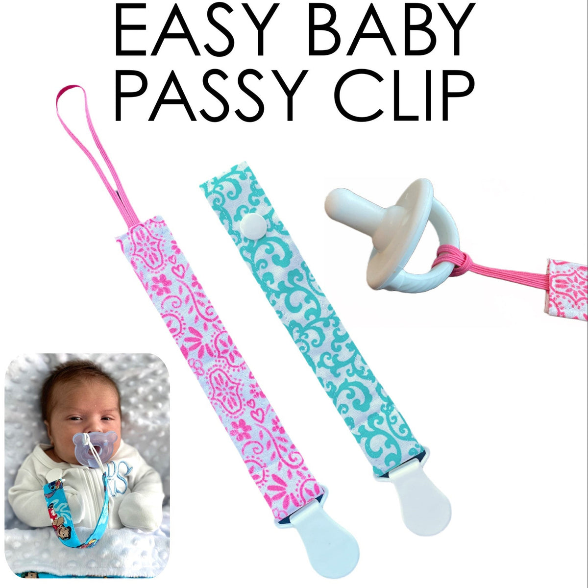 Baby Pacifier Clip Holder | PDF Sewing Pattern – Aloha Sewing Company
