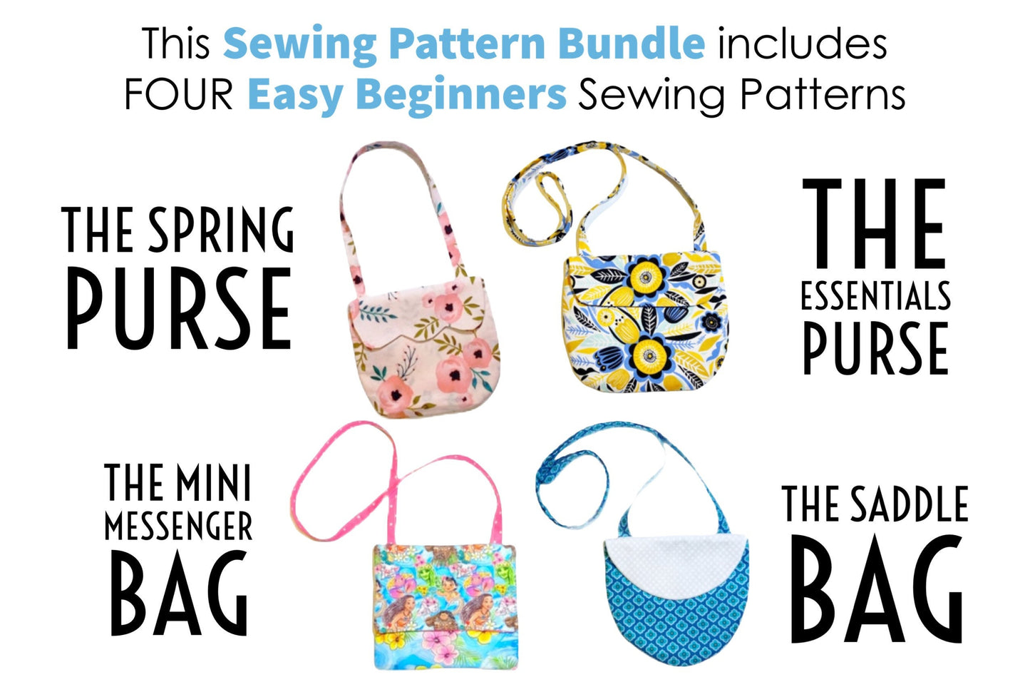 Toddler & Kids Purse Bundle | PDF Sewing Patterns