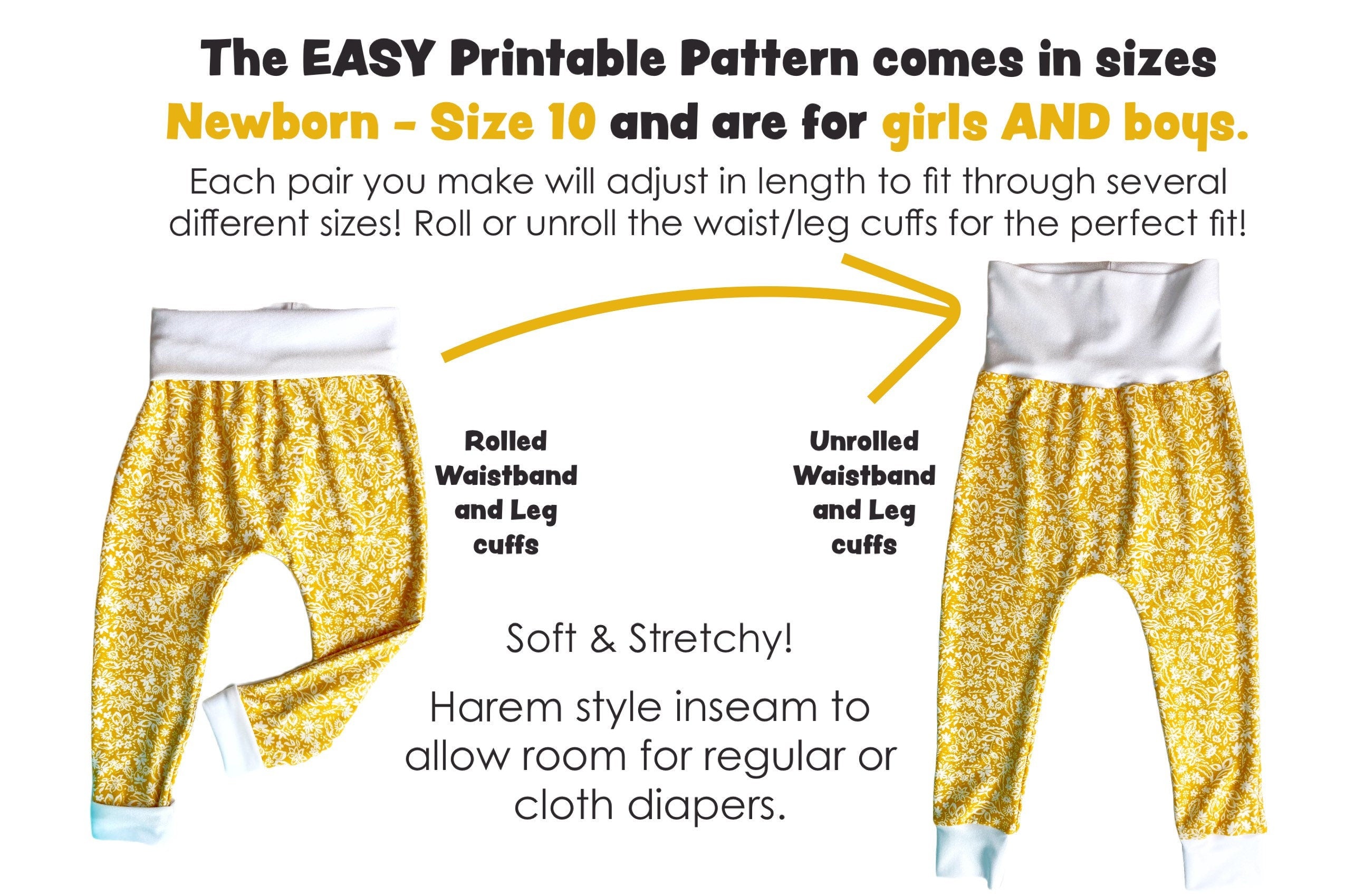 Modern Harem Pants for Babies & Toddlers - PATTERN EMPORIUM