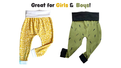Easy Lounge Joggers Sweatpants PDF Sewing Pattern for Baby, Toddler & Children. Printable PDF Sewing Pattern included. Knit sewing. Serger Sewing. 